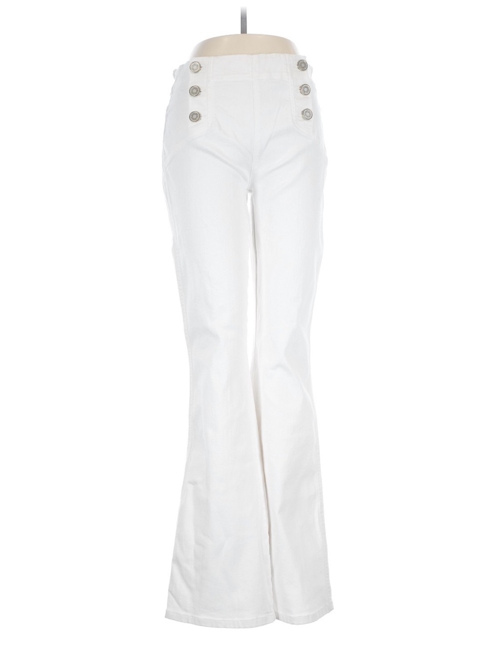 7 For All Mankind White High-Rise Sailor Flare Pants